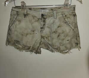 Free People Distressed Brown Jean Shorts